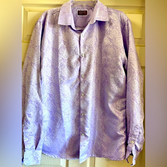 EUC Consequence Lavender Paisley Dress Shirt Size XL - Picture 1 of 5